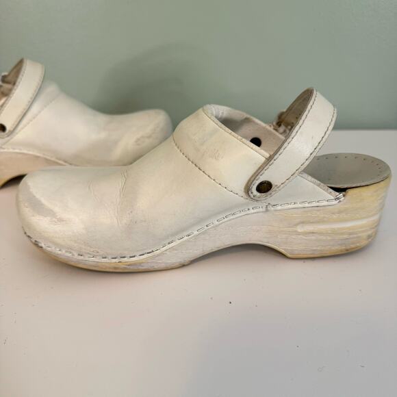 Dansko Ingrid Clogs 39 8.5-9 Medical Nurse Professional Leather Slingback White - Picture 5 of 8